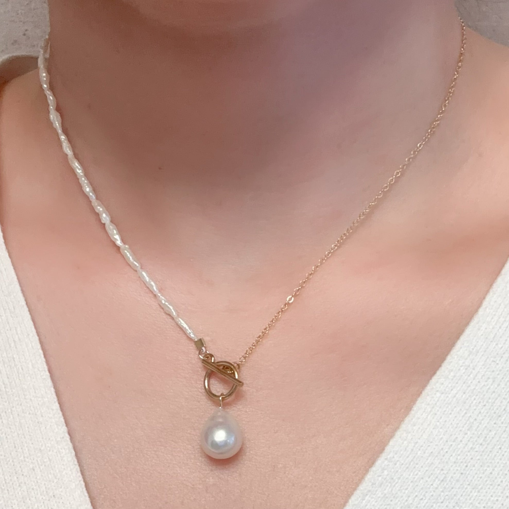 "lily of the valley リリー・オブ・ザ・ヴァリー" アシンメトリー　マンテル　パール　ネックレス - hikari pearl.