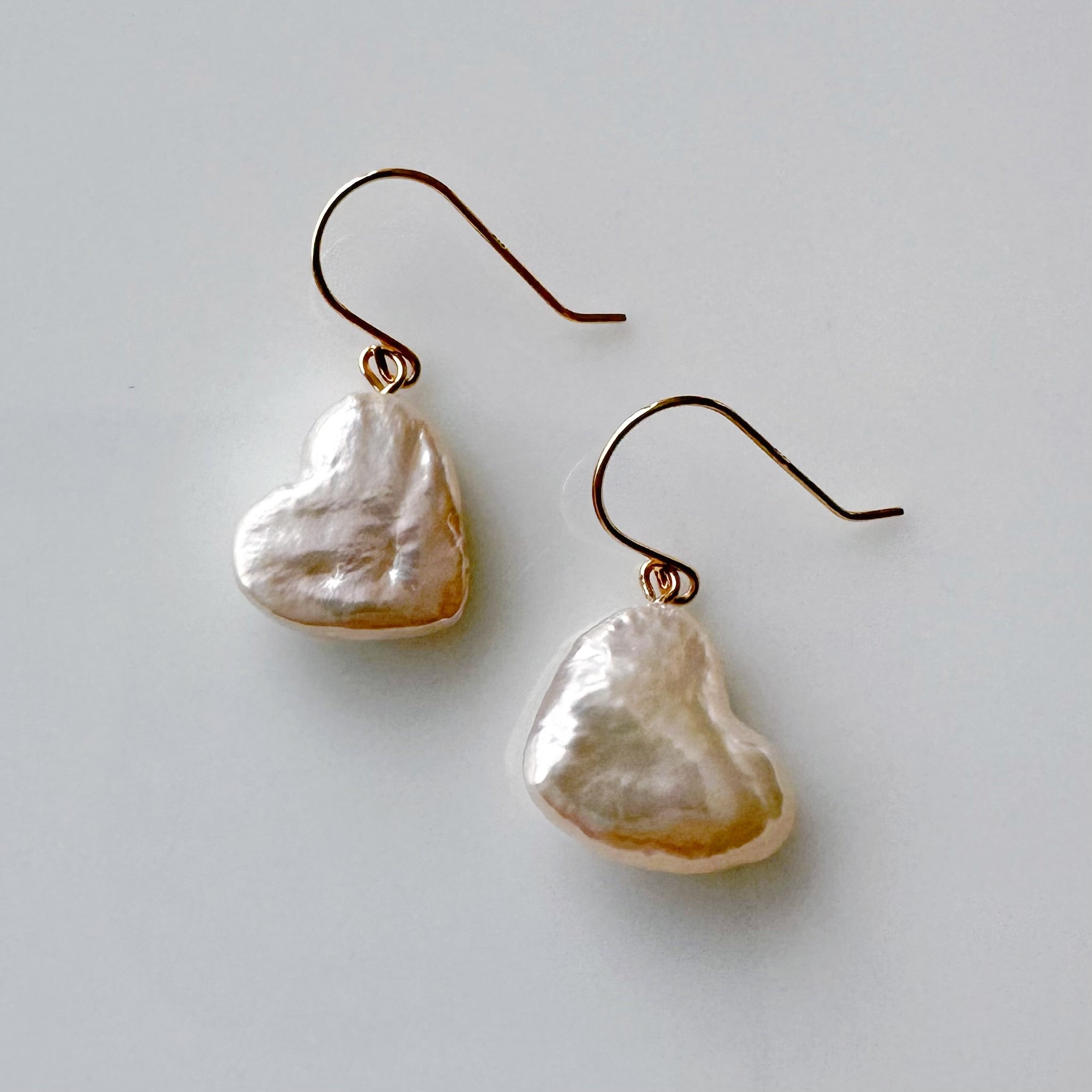 "heart vine ハートバイン" k18 ハート　パール　フックピアス - hikari pearl.