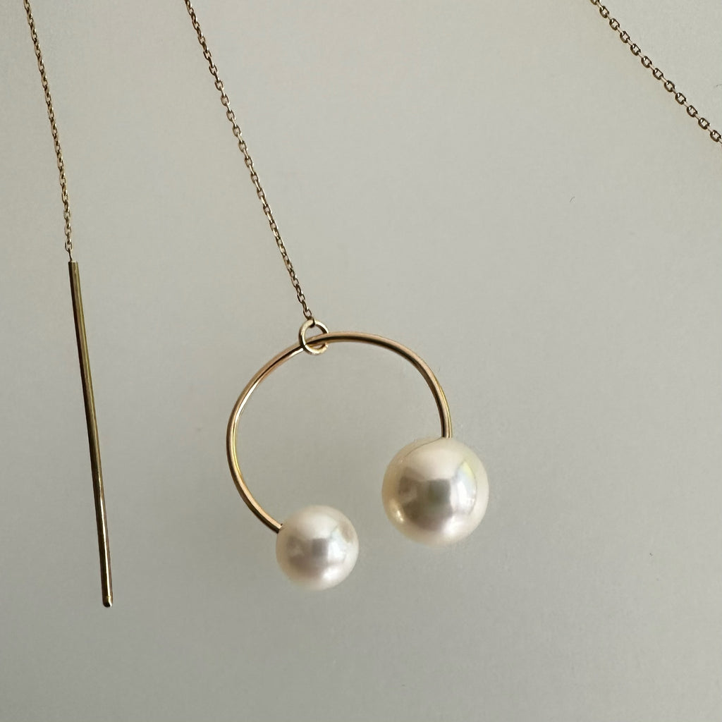 "peace lily ピースリリー"   アシンメトリー　ピアス wedding - hikari pearl.