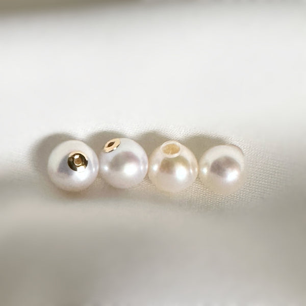 silver ball pearl catch ピアス　gold silver