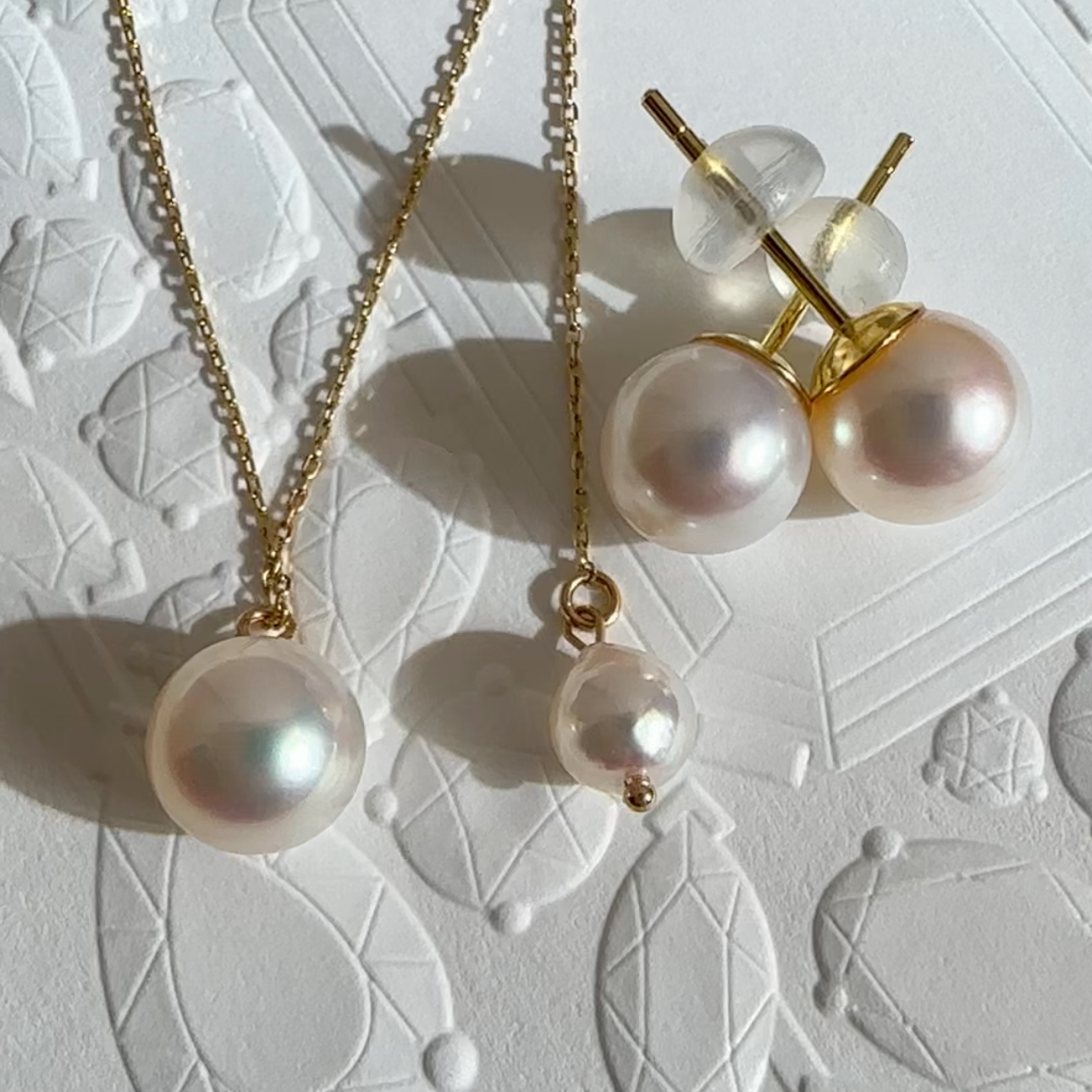 "mum マム"  single pearl necklace set