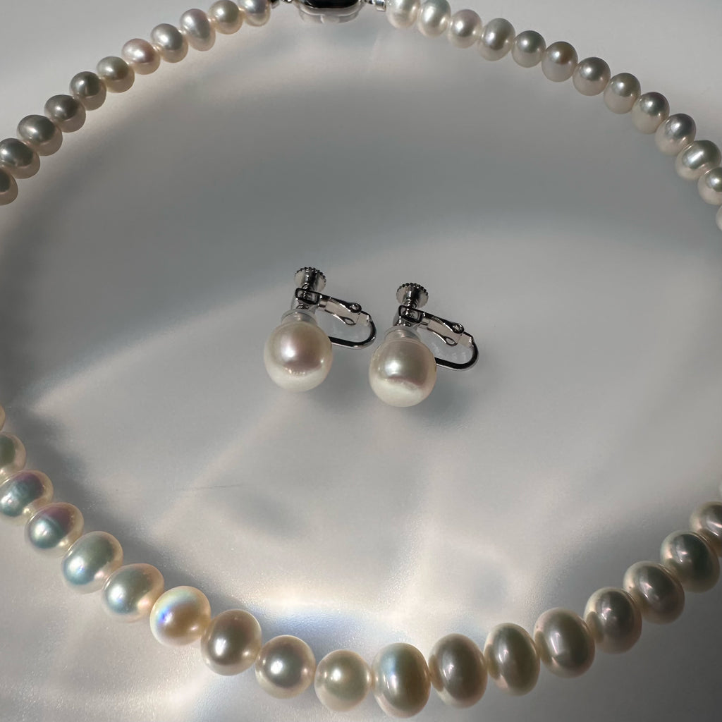 freshwater pearl necklace 40cm - hikari pearl.