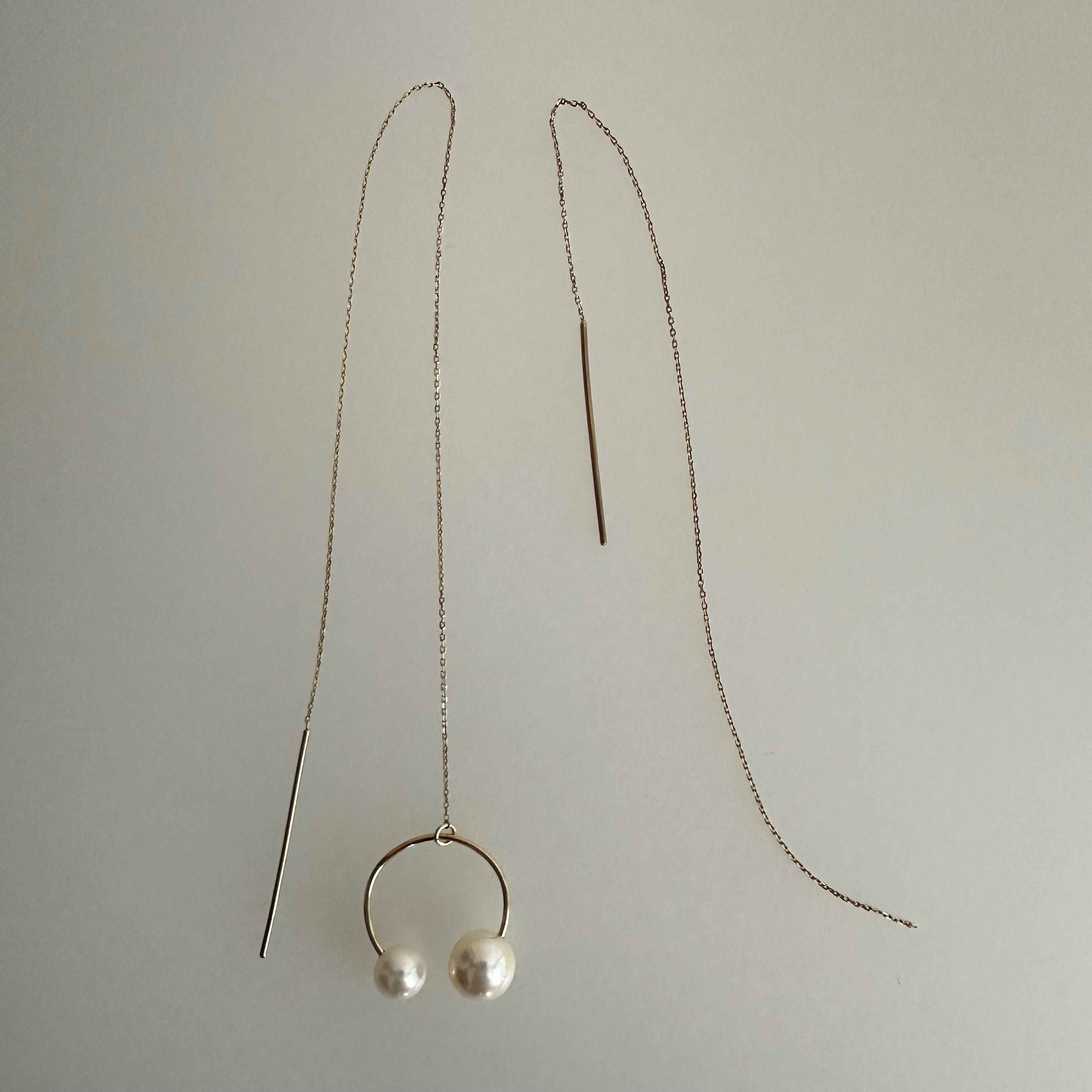 "peace lily ピースリリー"   アシンメトリー　ピアス wedding - hikari pearl.