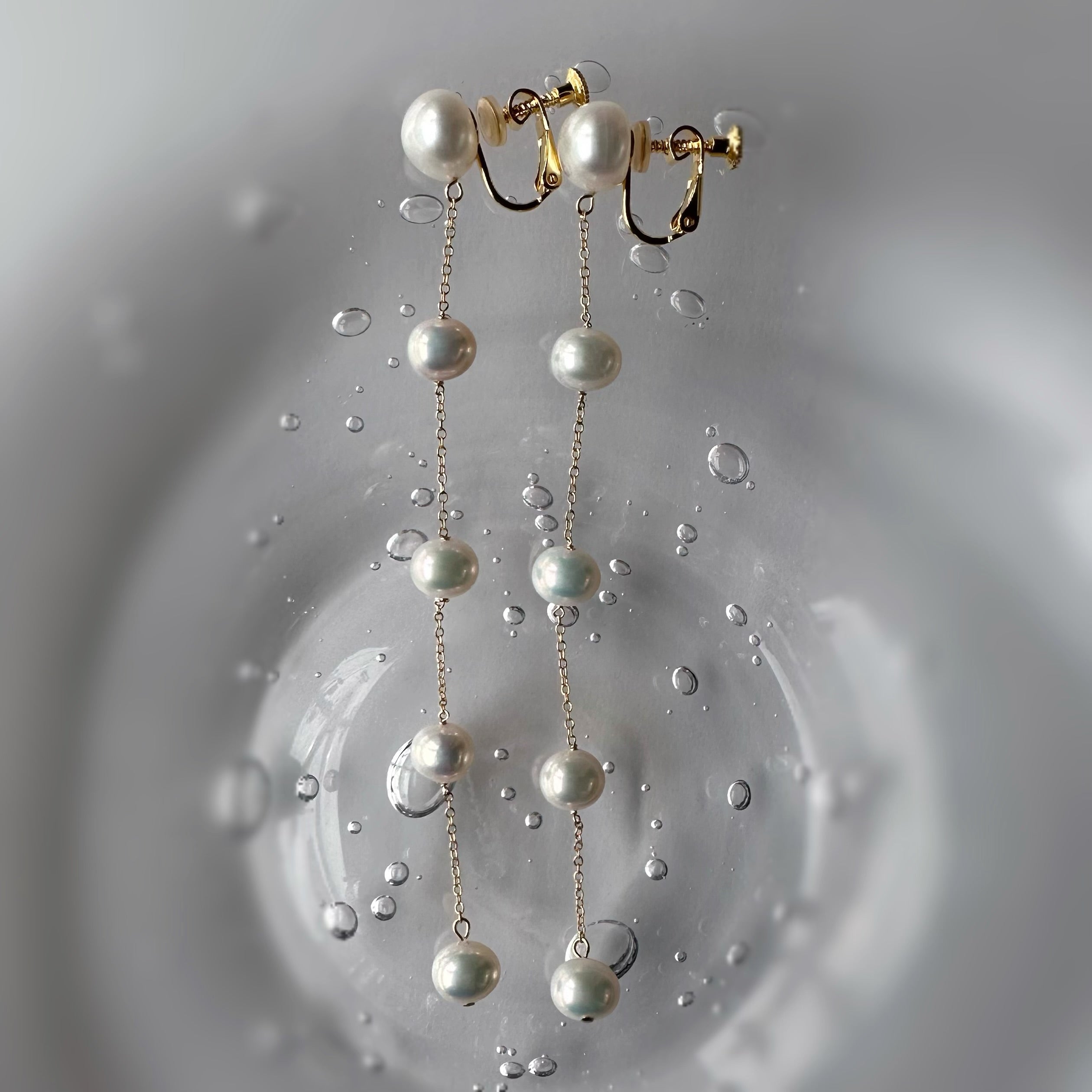 No.18 5  pearl wedding long ピアス　イヤリング - hikari pearl.