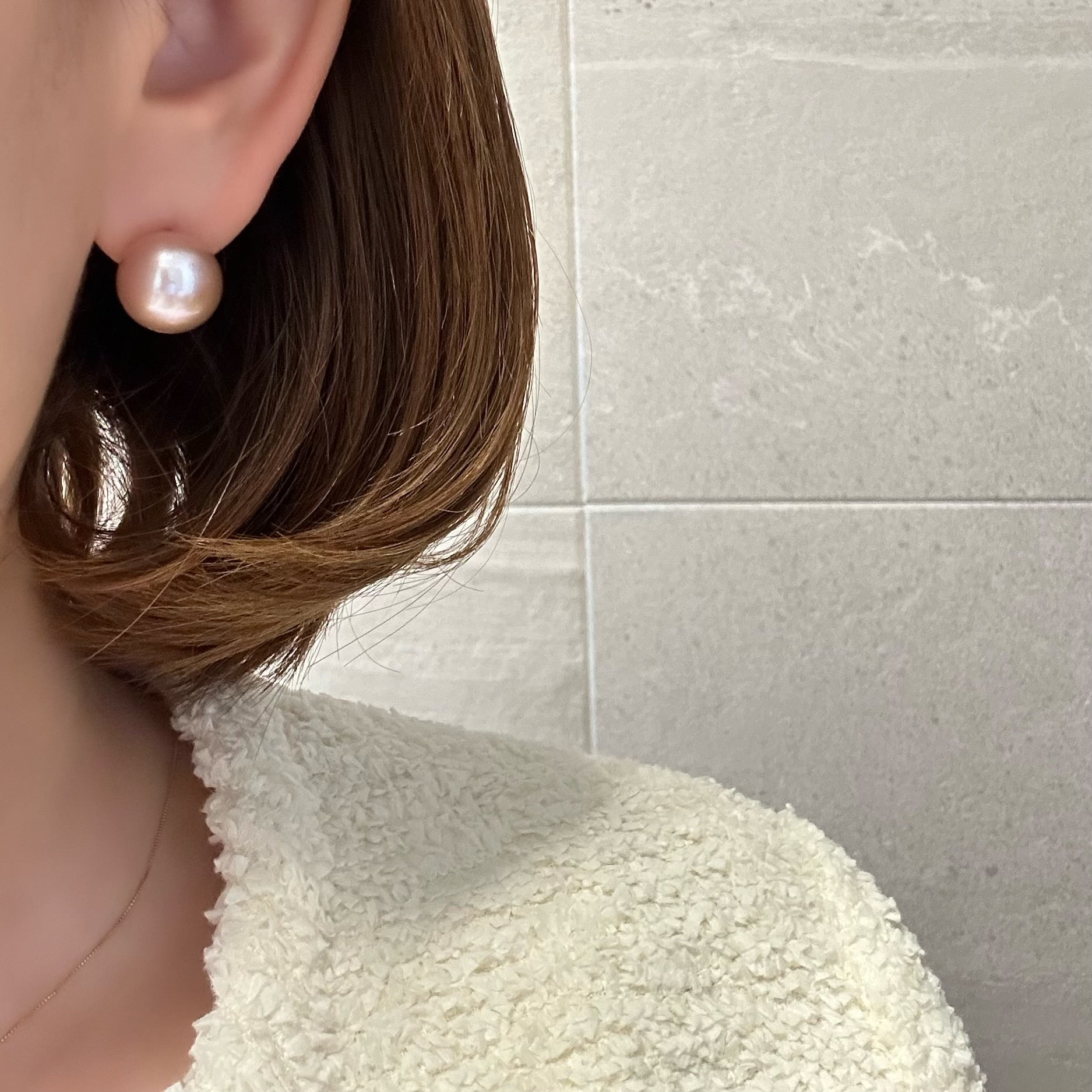 一点もの　k18 pink  pearl 13mm  purple - hikari pearl.