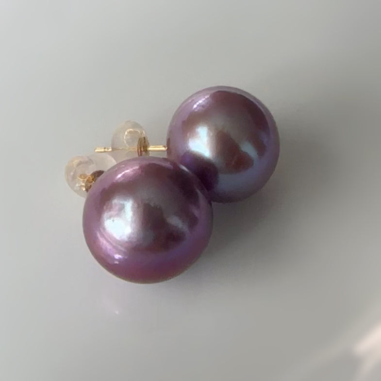 "Berry Lumièreベリー・ルミエール" 一点もの パープル　パール　ピアス