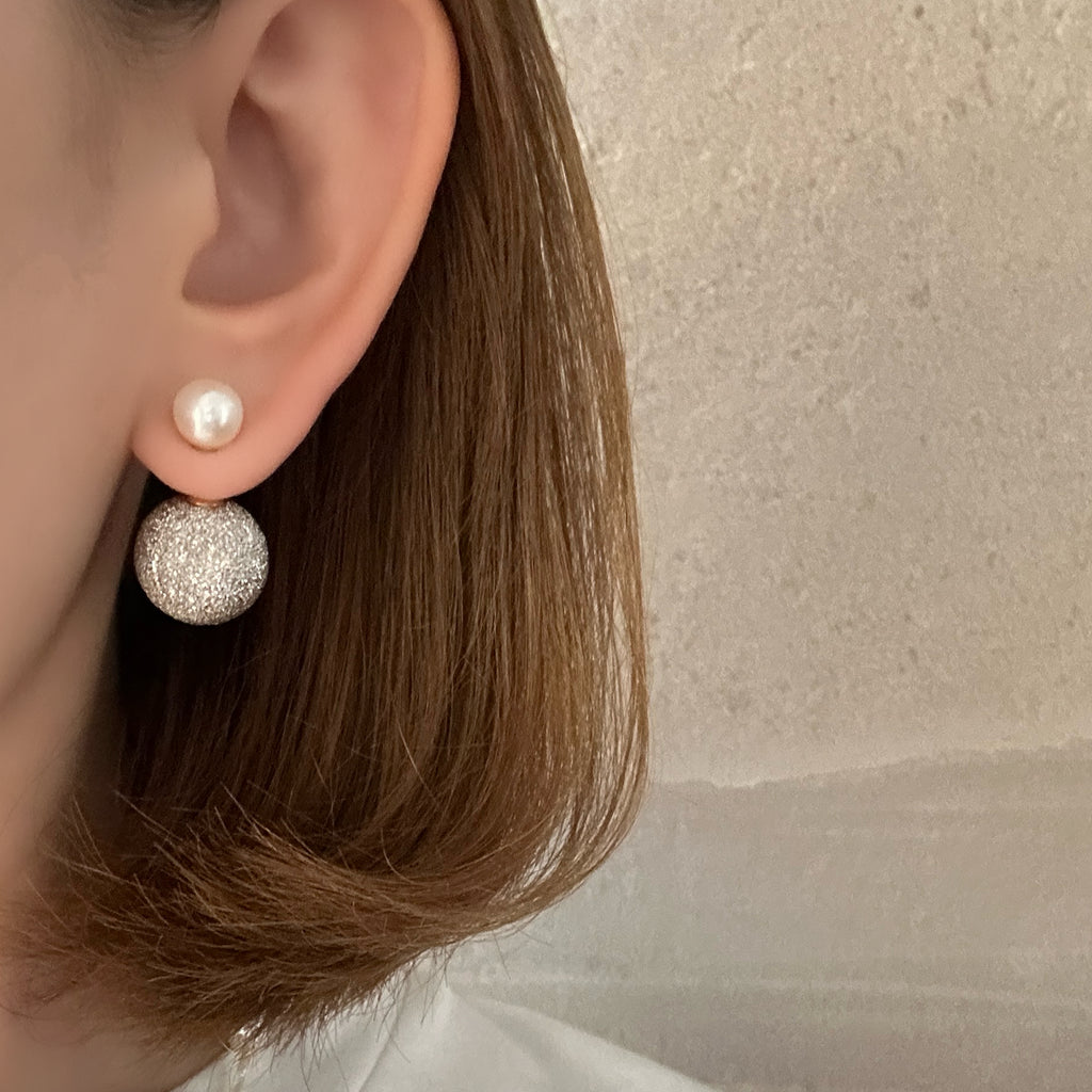 silver ball pearl catch ピアス　gold silver - hikari pearl.