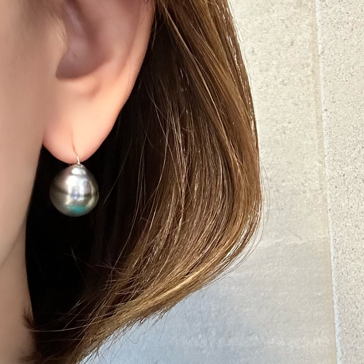 一点もの　k18 tahiti pearl  ピアス - hikari pearl.