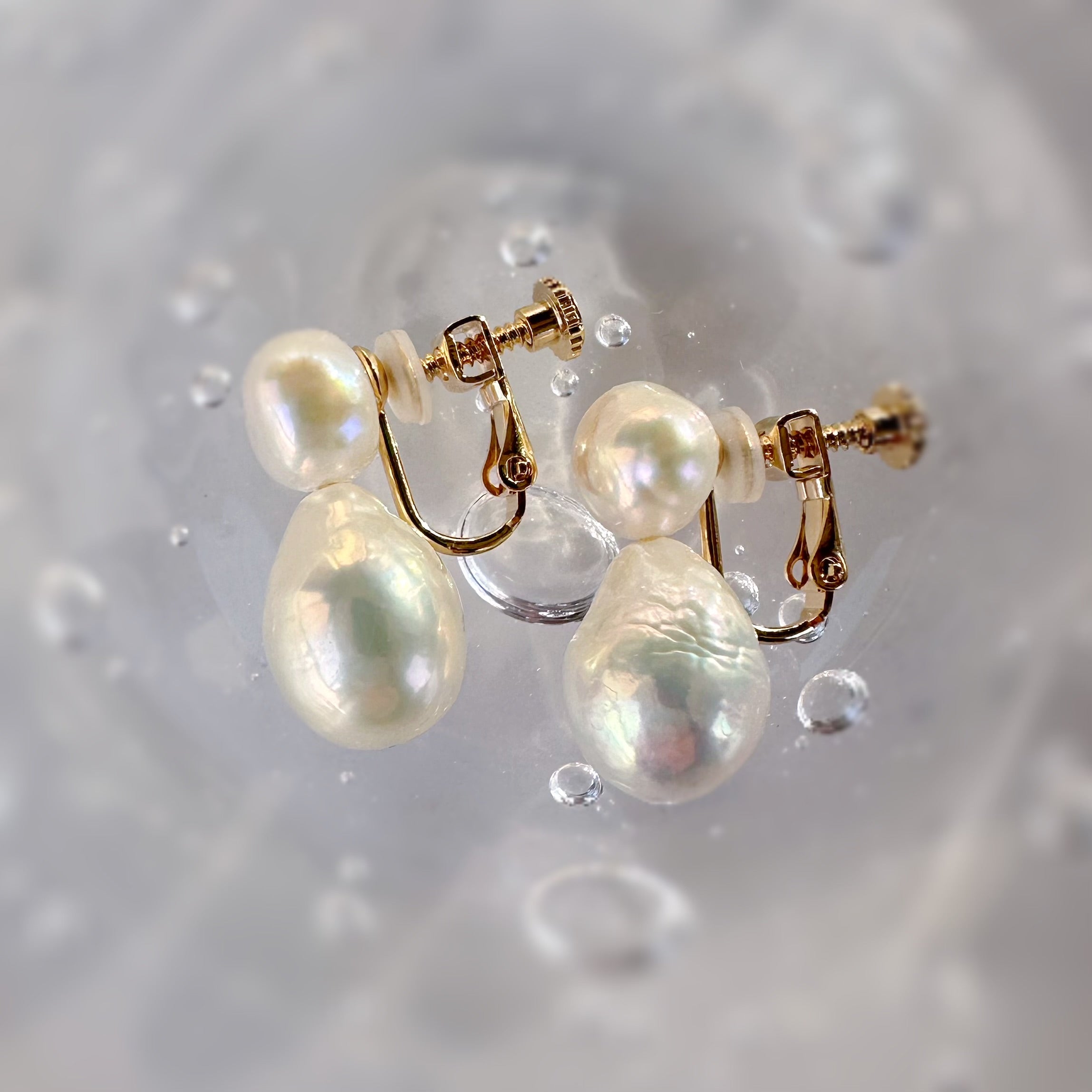 multicolor  twin  pearl ピアス　イヤリング - hikari pearl.