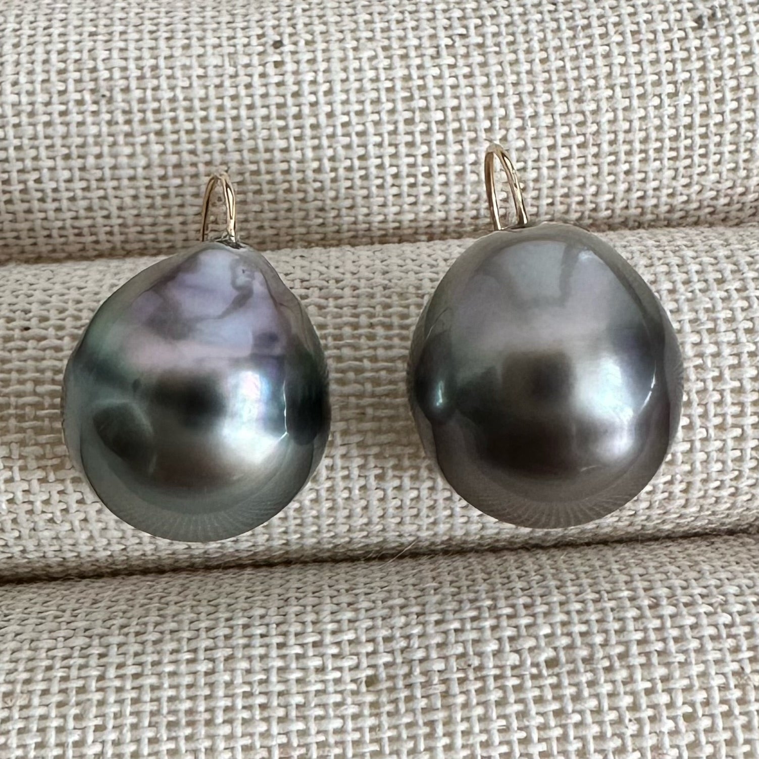 一点もの　k18 tahiti pearl  ピアス - hikari pearl.