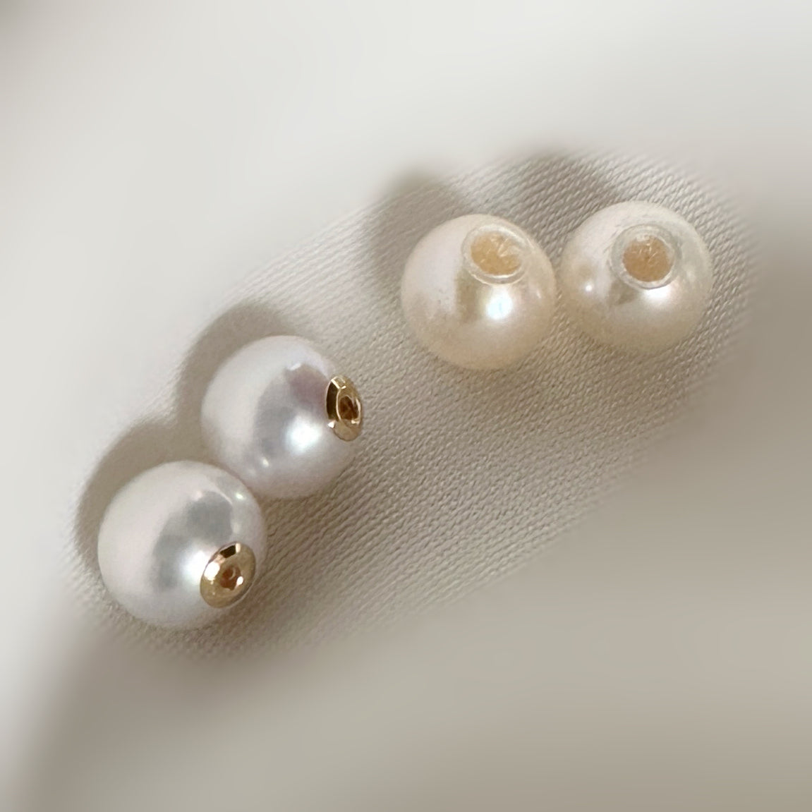 silver ball pearl catch ピアス　gold silver - hikari pearl.