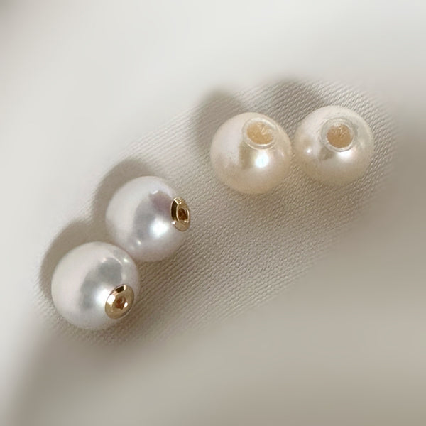 silver ball pearl catch ピアス　gold silver