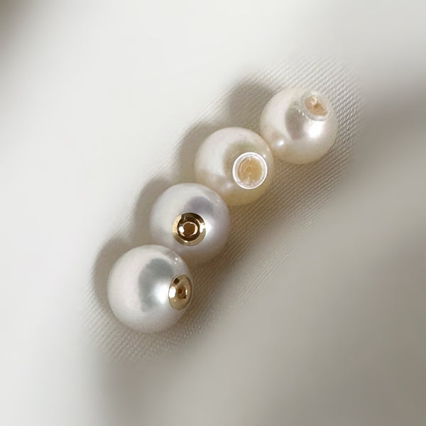 silver ball pearl catch ピアス　gold silver