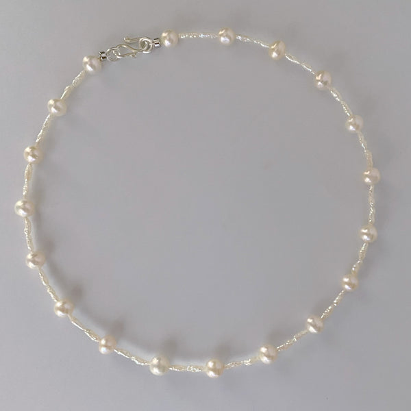 Pearl Station Necklace 6mm
