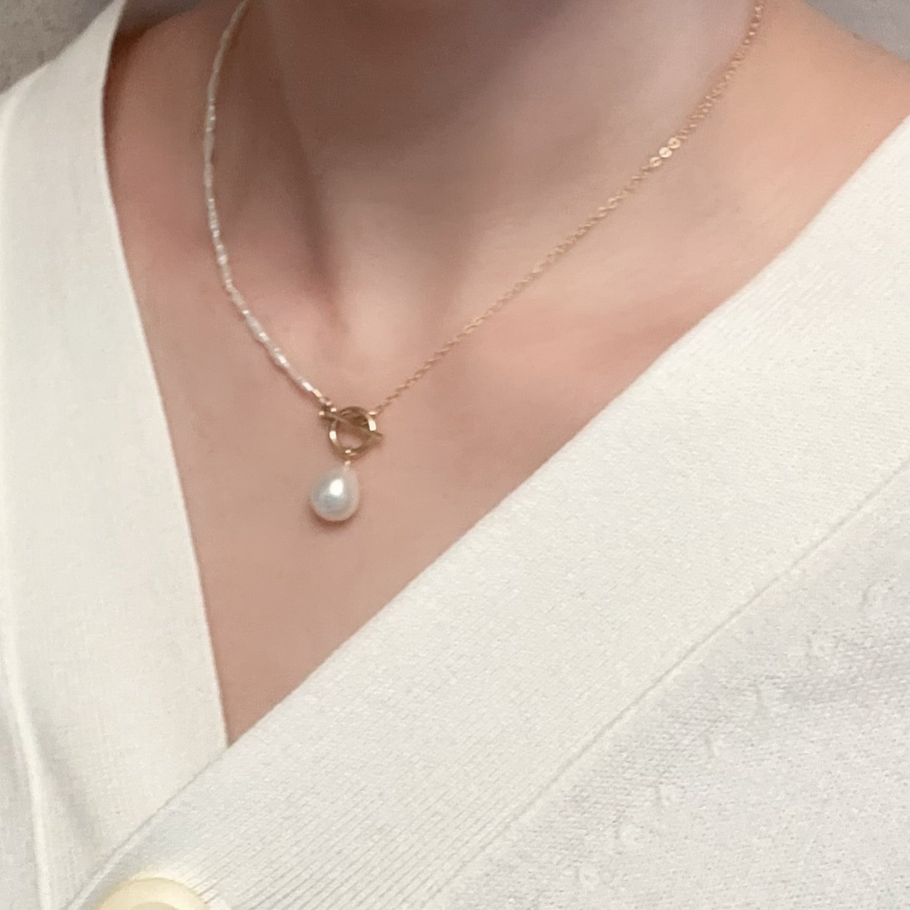 "lily of the valley リリー・オブ・ザ・ヴァリー" アシンメトリー　マンテル　パール　ネックレス - hikari pearl.