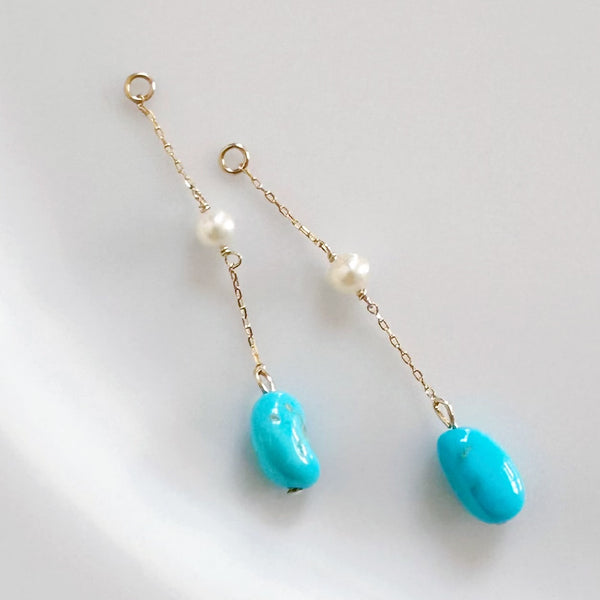 k10/k18  sleeping beauty turquoise  pearl station ピアス　イヤリング