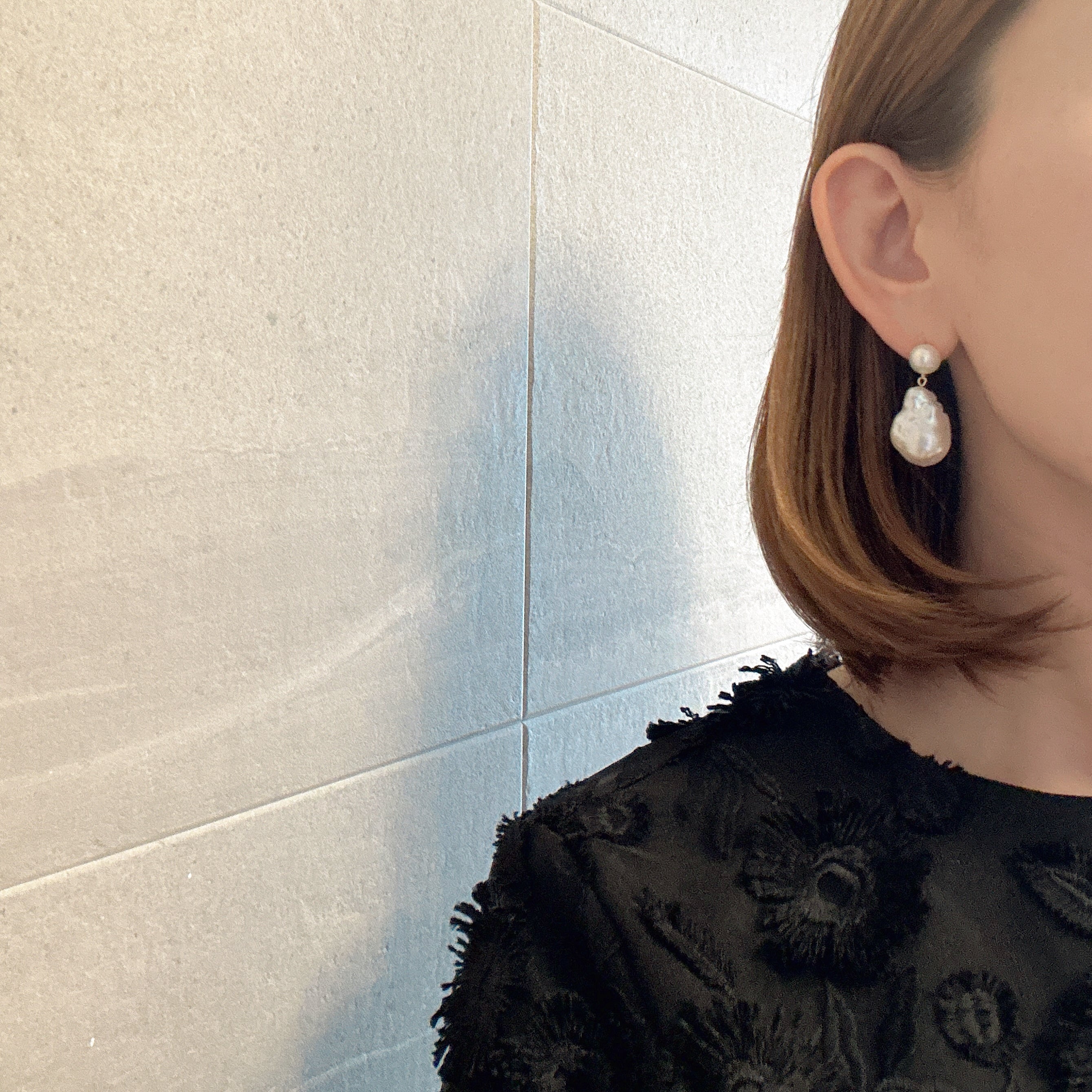 dot oyster baroque  pearl  ピアス　イヤリング - hikari pearl.