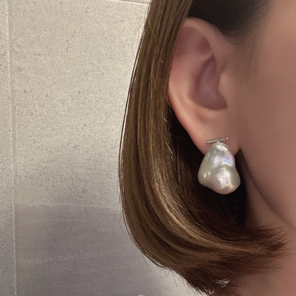 baroque  pearl baguette oyster wedding ピアス　イヤリング