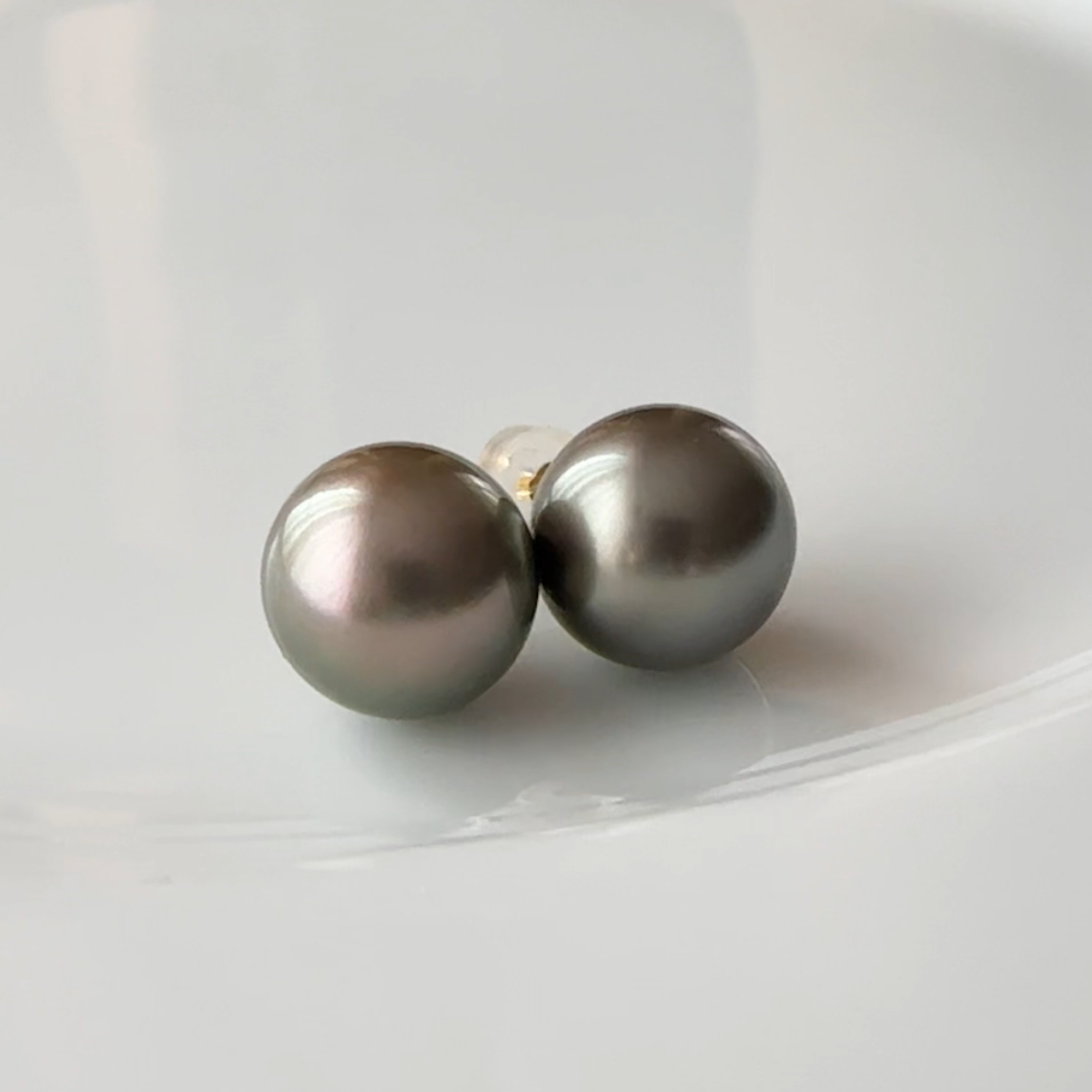 "christmas rose クリスマスローズ" Tahiti   pearl ピアス　イヤリング - hikari pearl.