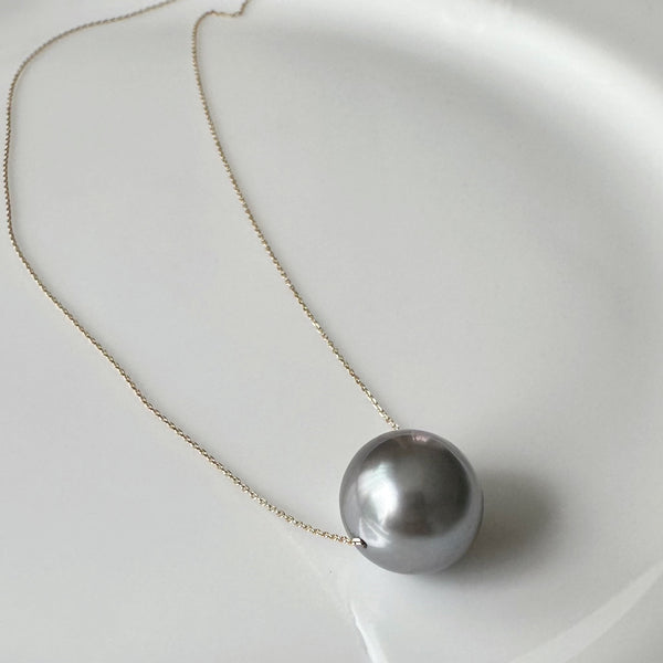 一点もの　gray tahiti  pearl 13.4mm ネックレス　70cm