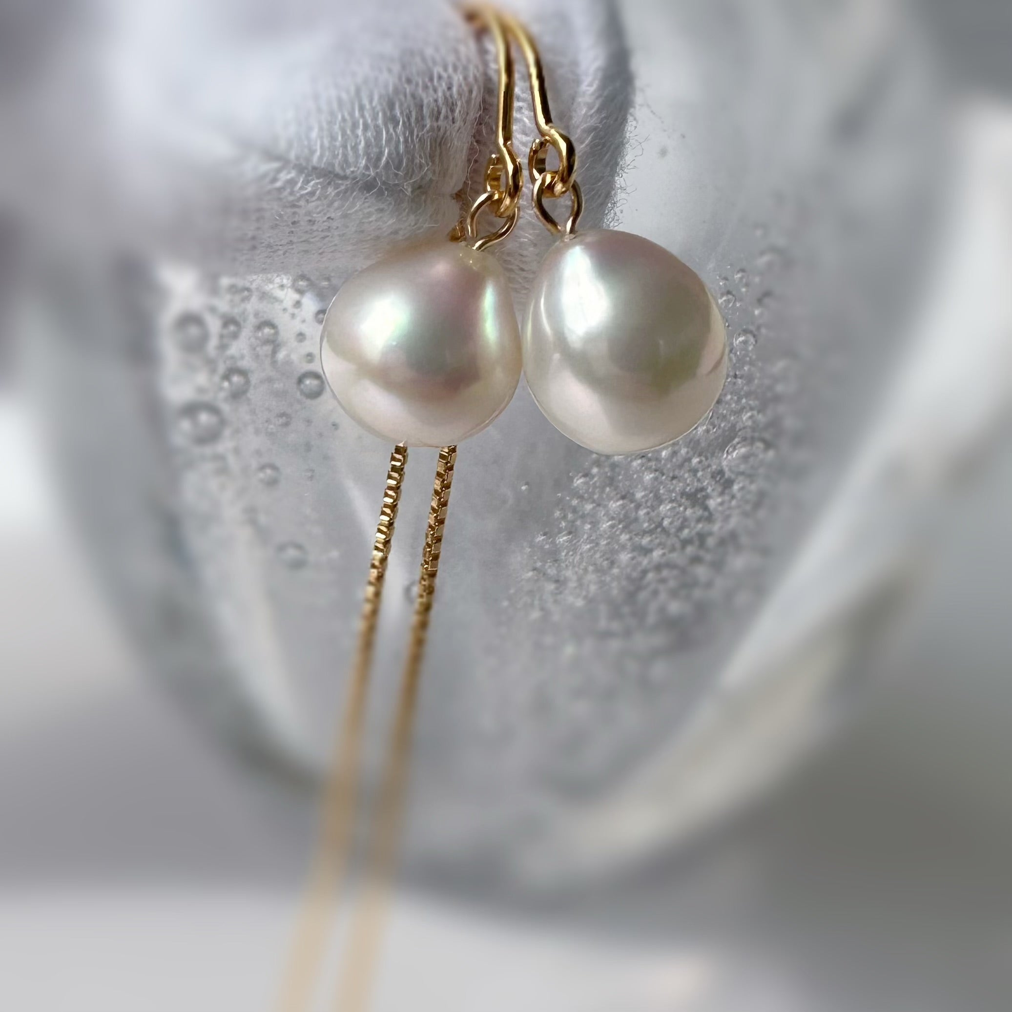 "Lueur Drop リュール ドロップ"  パール　ロングピアス - hikari pearl.