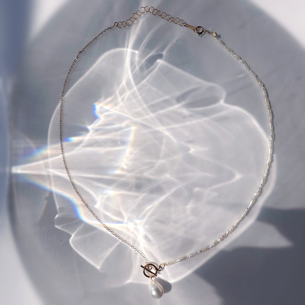 "lily of the valley リリー・オブ・ザ・ヴァリー" アシンメトリー　マンテル　パール　ネックレス - hikari pearl.