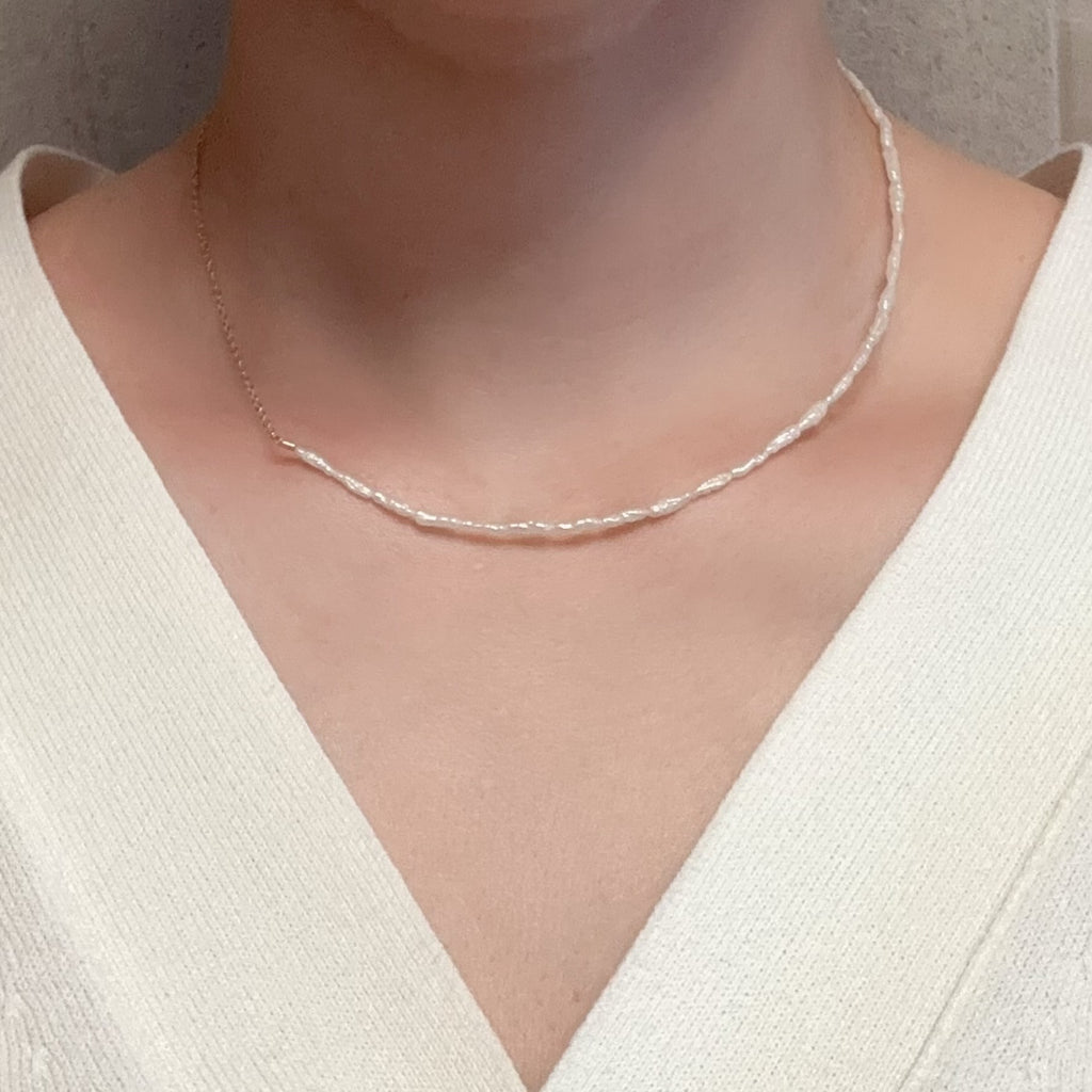 "lily of the valley リリー・オブ・ザ・ヴァリー" アシンメトリー　マンテル　パール　ネックレス - hikari pearl.