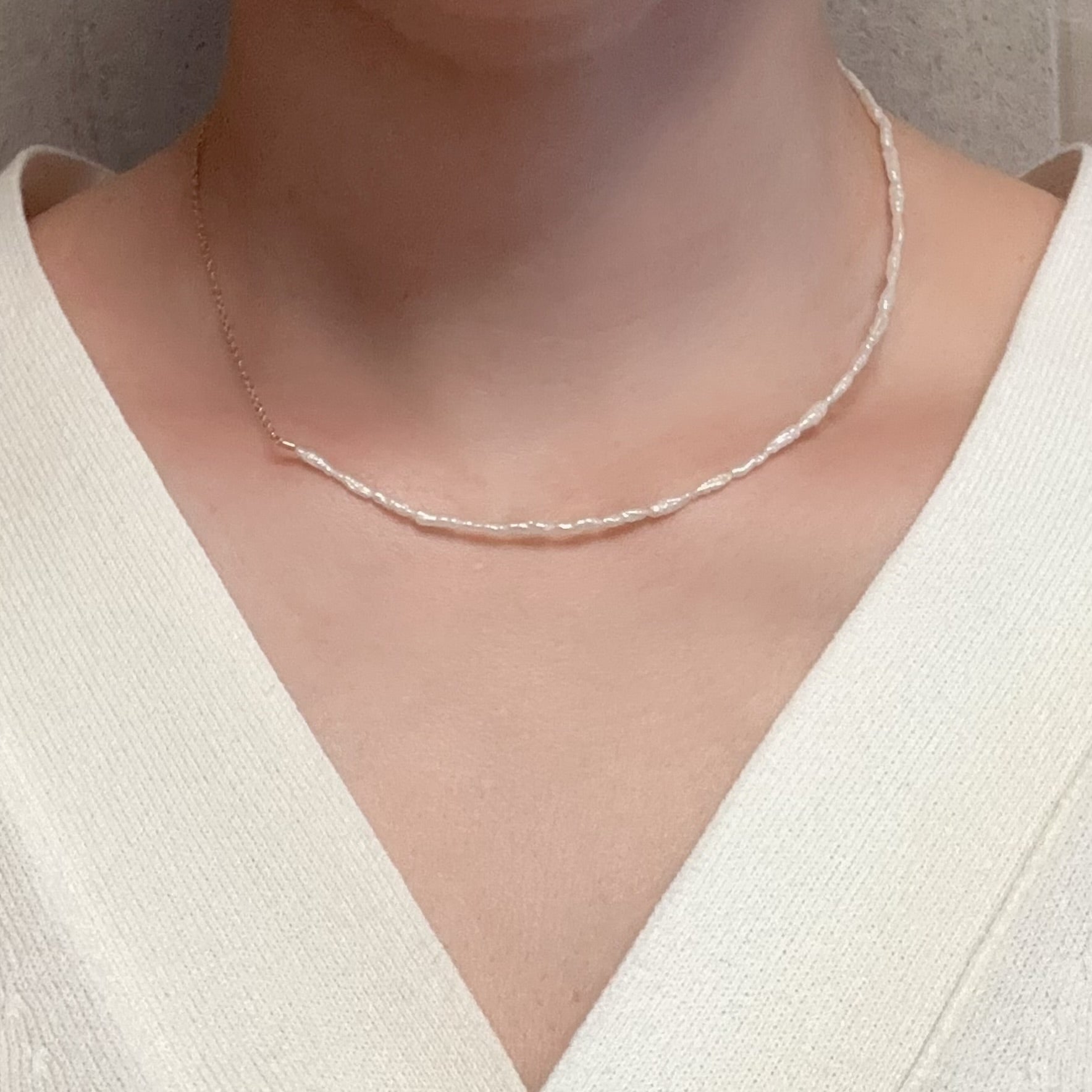 "lily of the valley リリー・オブ・ザ・ヴァリー" アシンメトリー　マンテル　パール　ネックレス - hikari pearl.