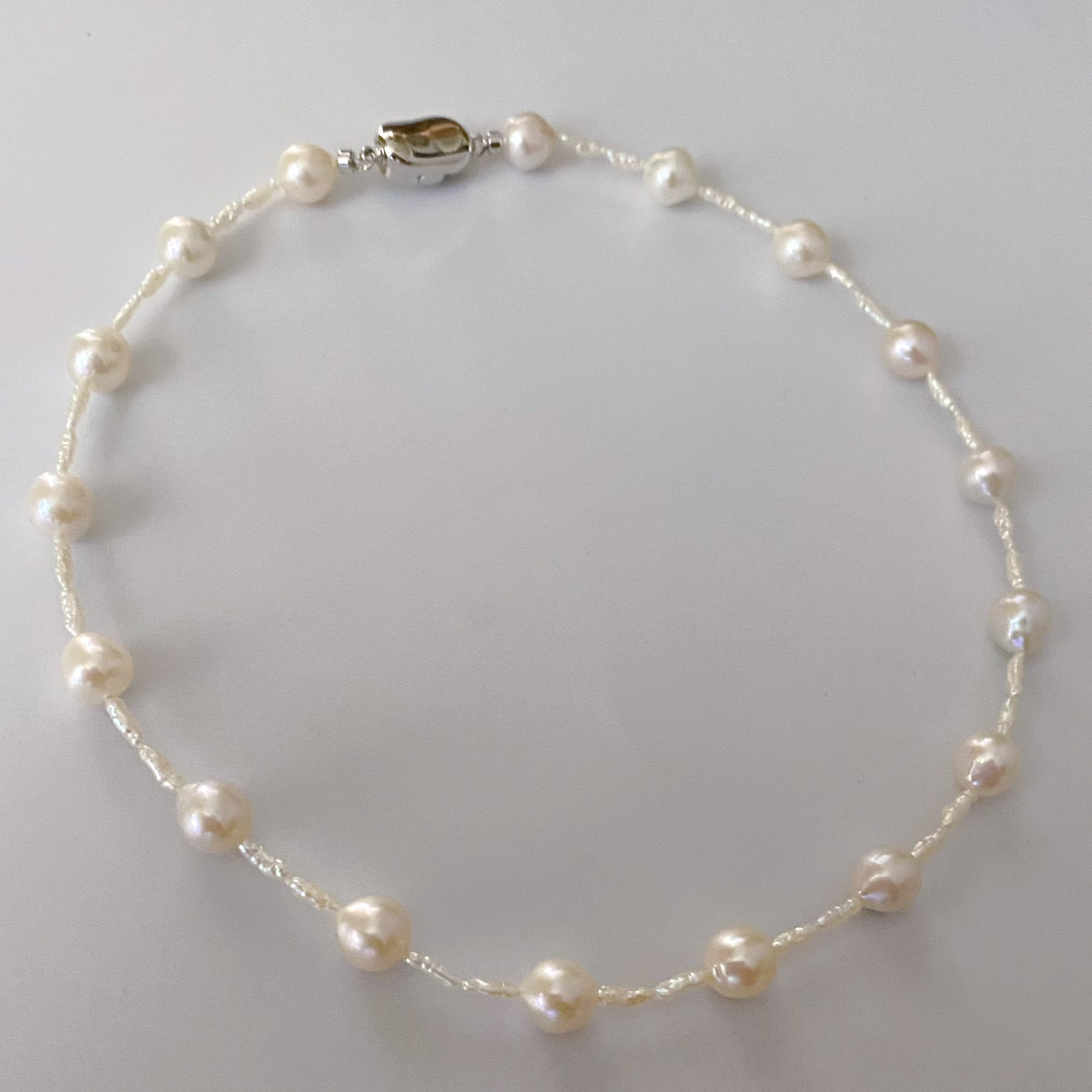 Pearl Station Necklace 8mm