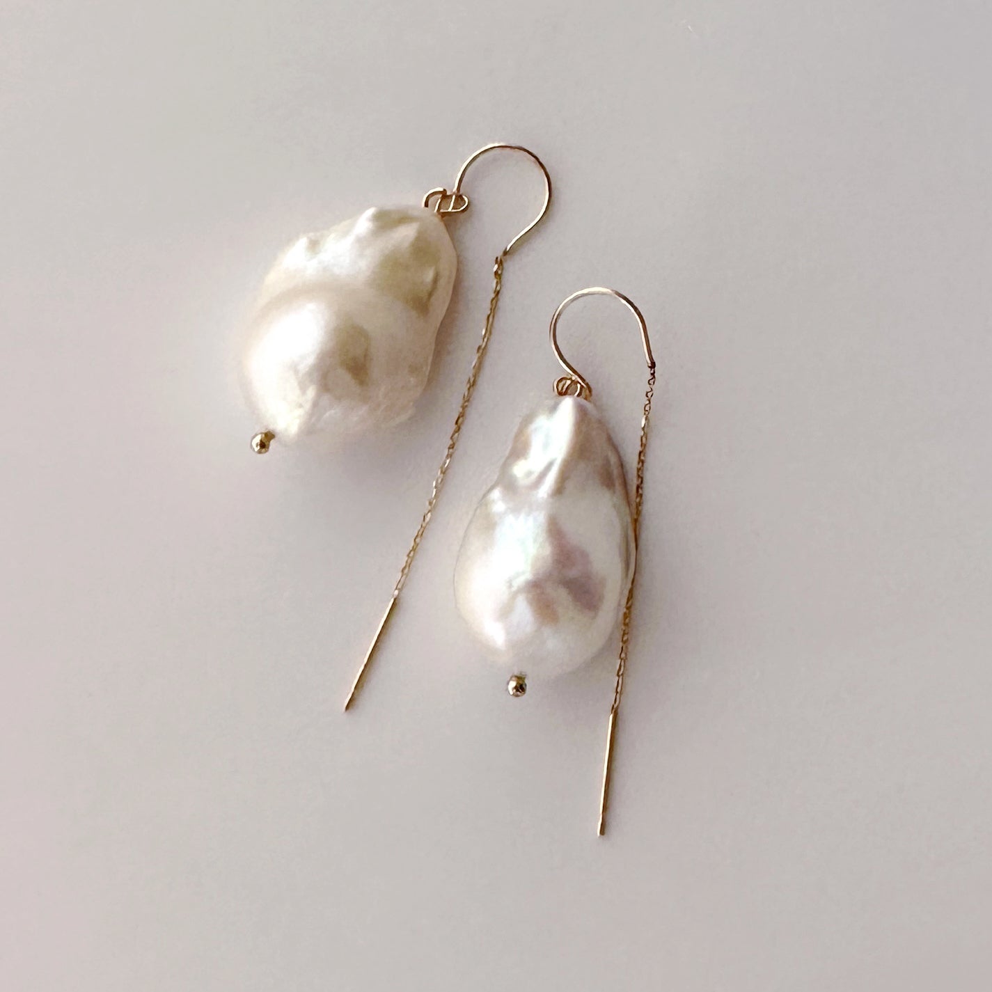 k10 oyster baroque  pearl wedding hook ピアス - hikari pearl.