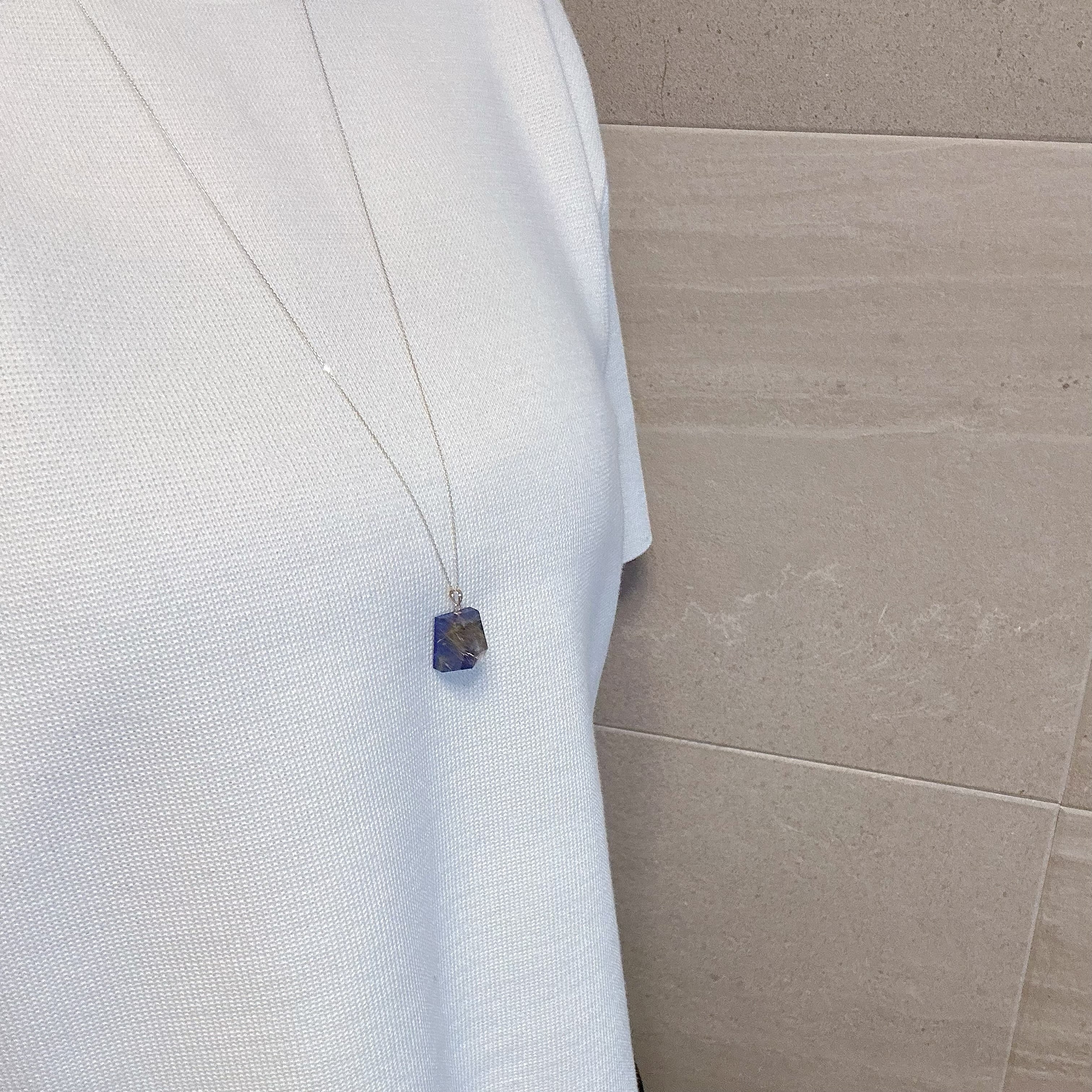 "Notte Stellata ノッテ・ステッラータ" ラピスラズリ　ルチルクォーツ　ペンダントトップ　ネックレス　一点もの - hikari pearl.