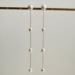 No.9 egg  pearl  station long weddingピアス　イヤリング - hikari pearl.