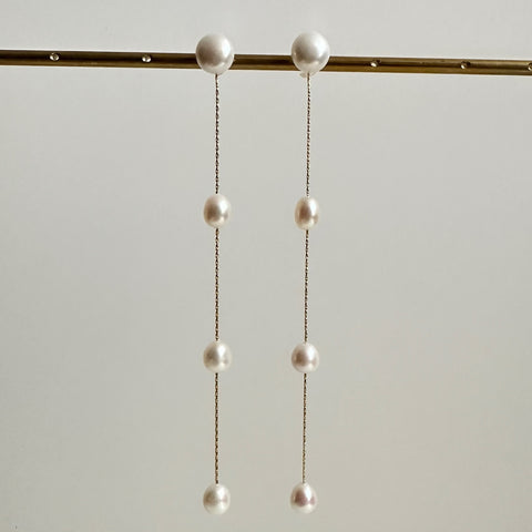 No.9 egg  pearl  station long weddingピアス　イヤリング - hikari pearl.