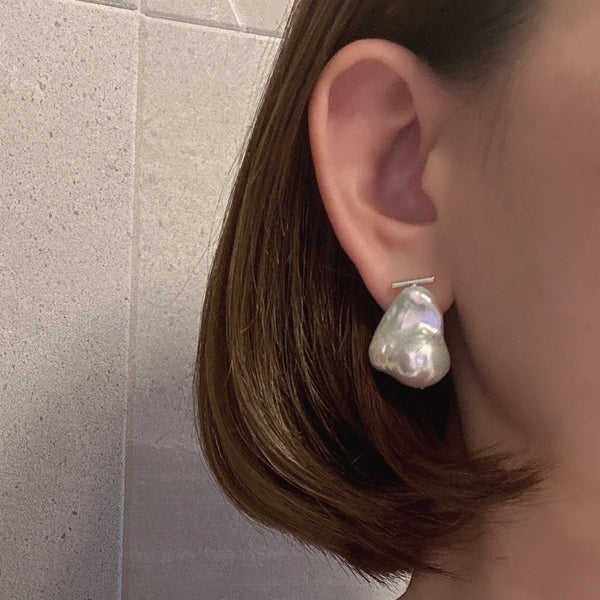 baroque  pearl baguette oyster wedding ピアス　イヤリング