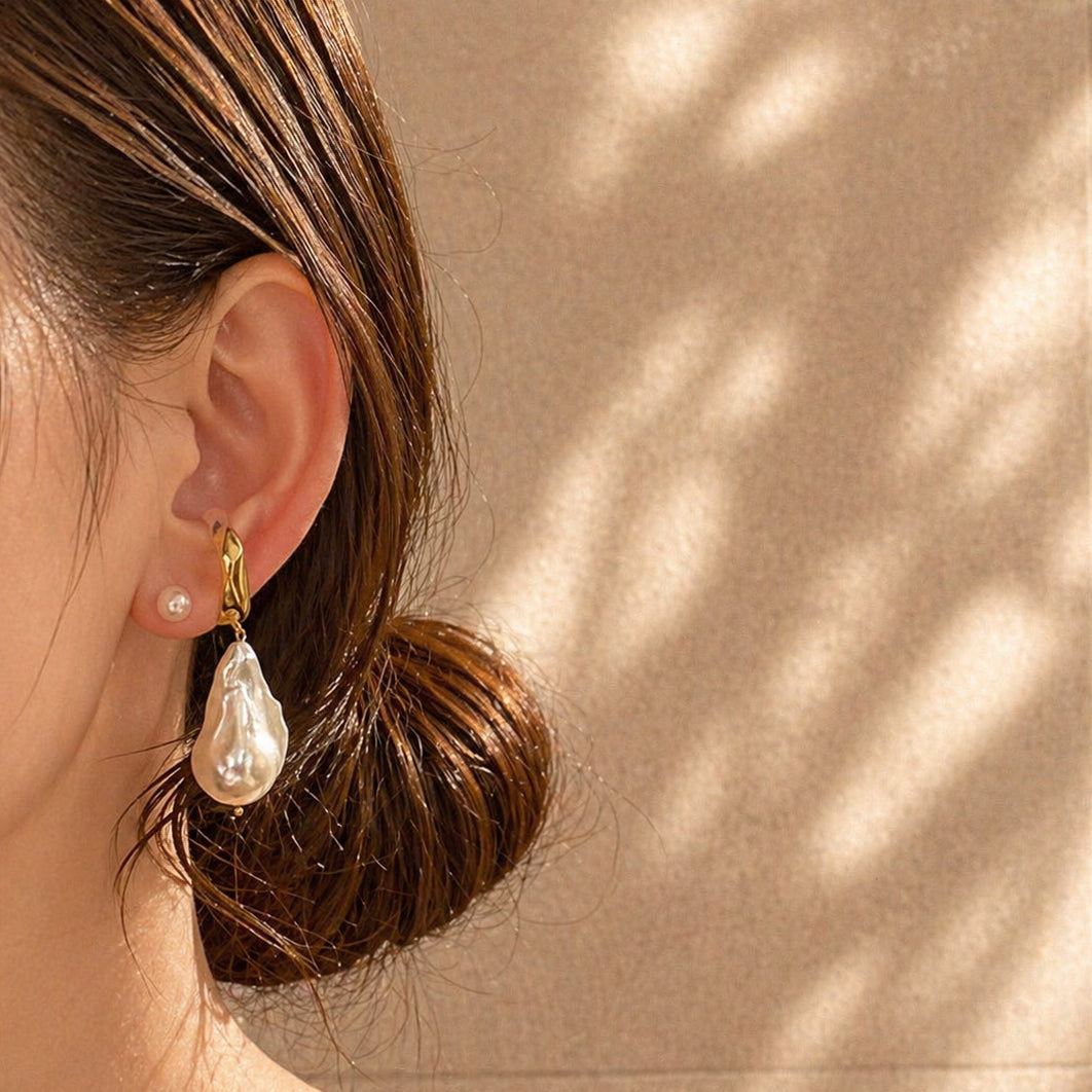 silver oyster baroque  pearl wave  イヤーカフ - hikari pearl.