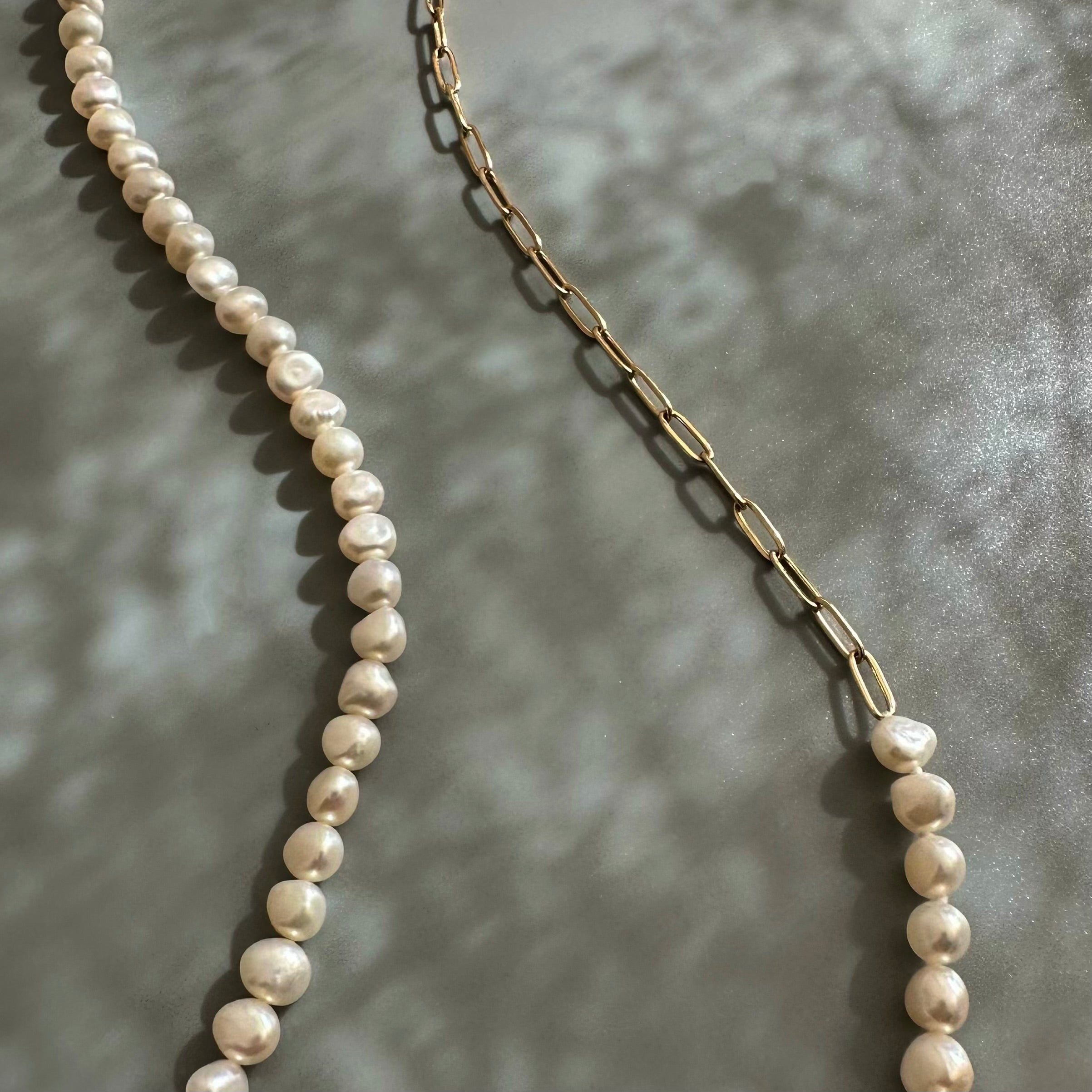 "bellbind ベルバインド"  ペーパークリップチェーン　パール　ロングネックレス　（長さオーダー可） - hikari pearl.