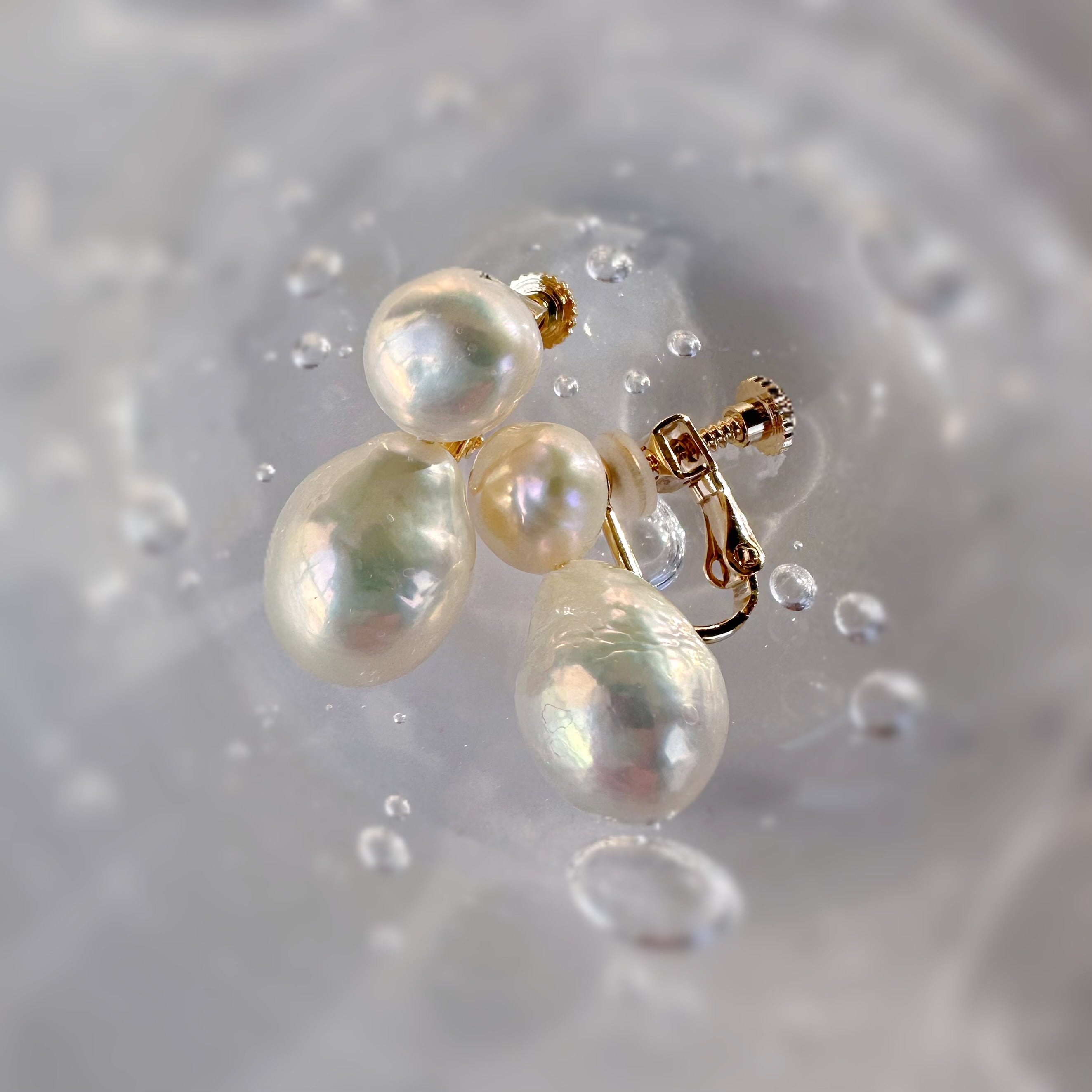 multicolor  twin  pearl ピアス　イヤリング - hikari pearl.