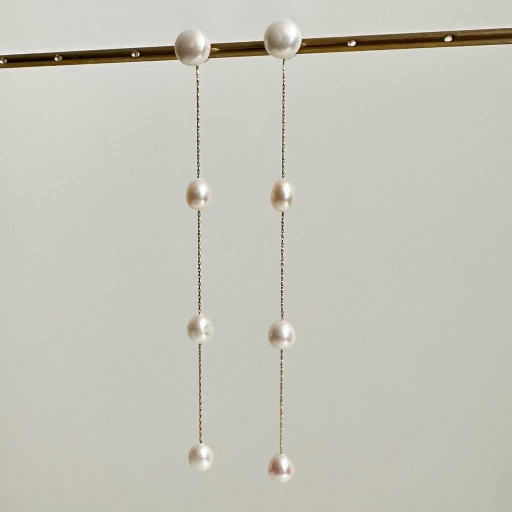 No.9 egg  pearl  station long weddingピアス　イヤリング - hikari pearl.