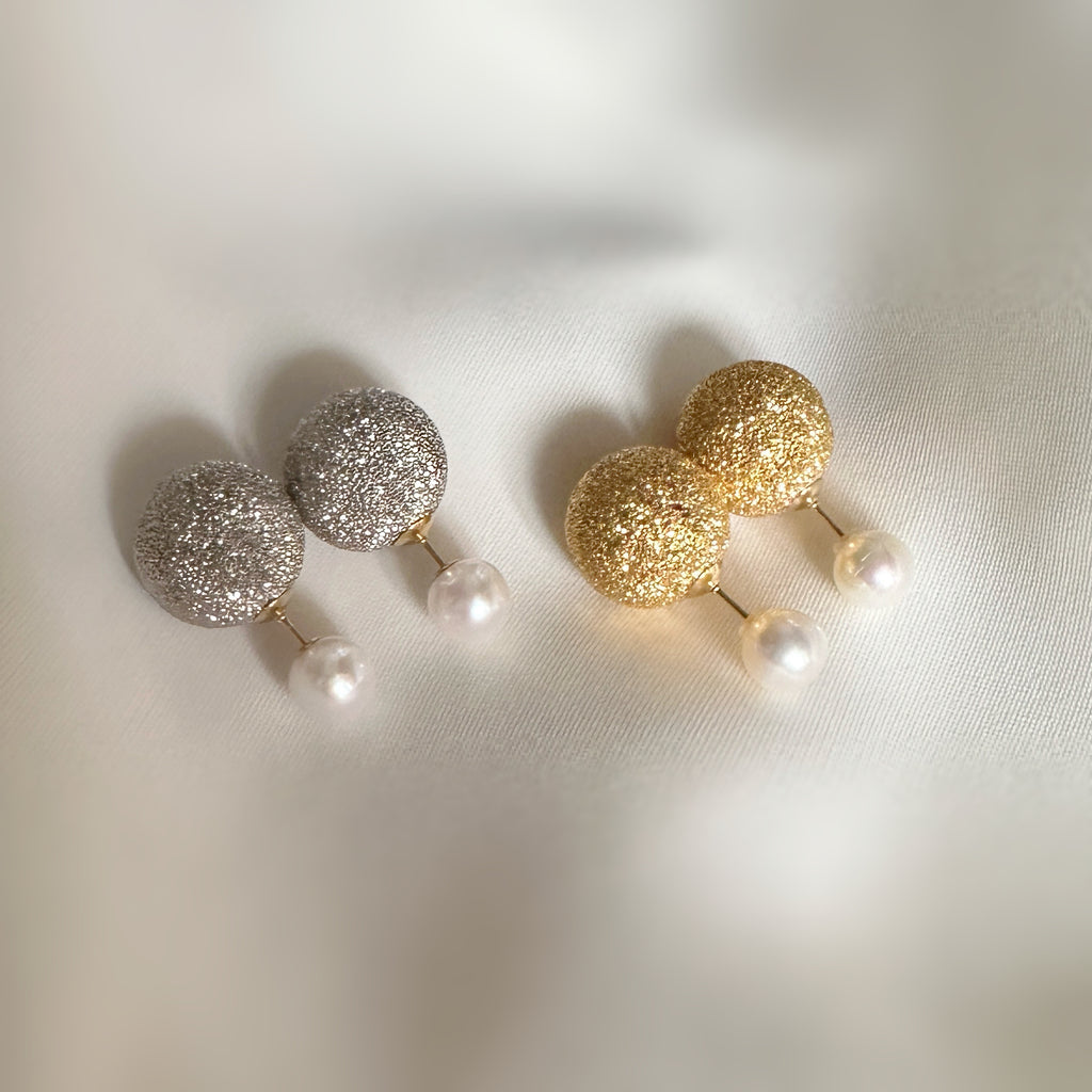silver ball pearl catch ピアス　gold silver - hikari pearl.