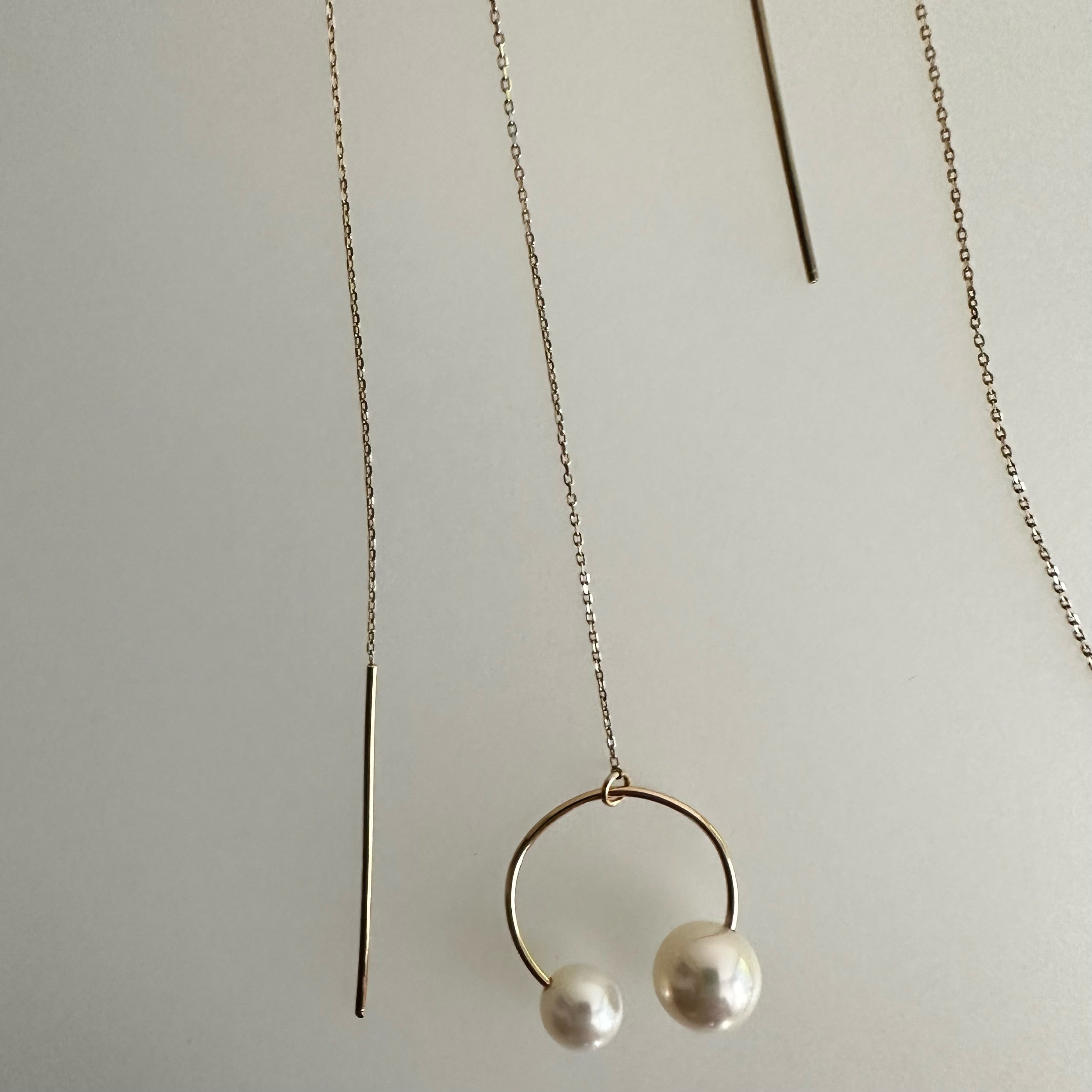 "peace lily ピースリリー"   アシンメトリー　ピアス wedding - hikari pearl.