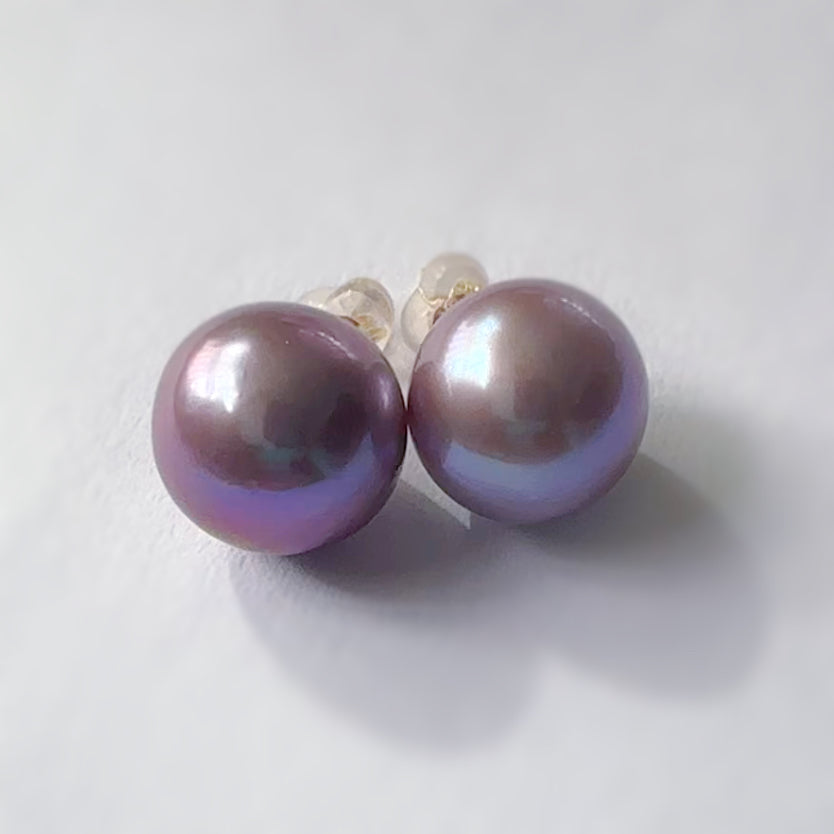 "Berry Lumièreベリー・ルミエール" 一点もの パープル　パール　ピアス