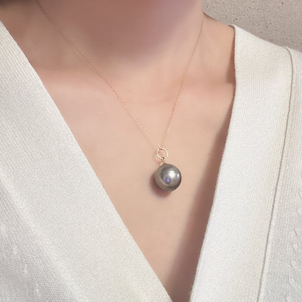 一点もの　gray tahiti   pearl pendant top ネックレス