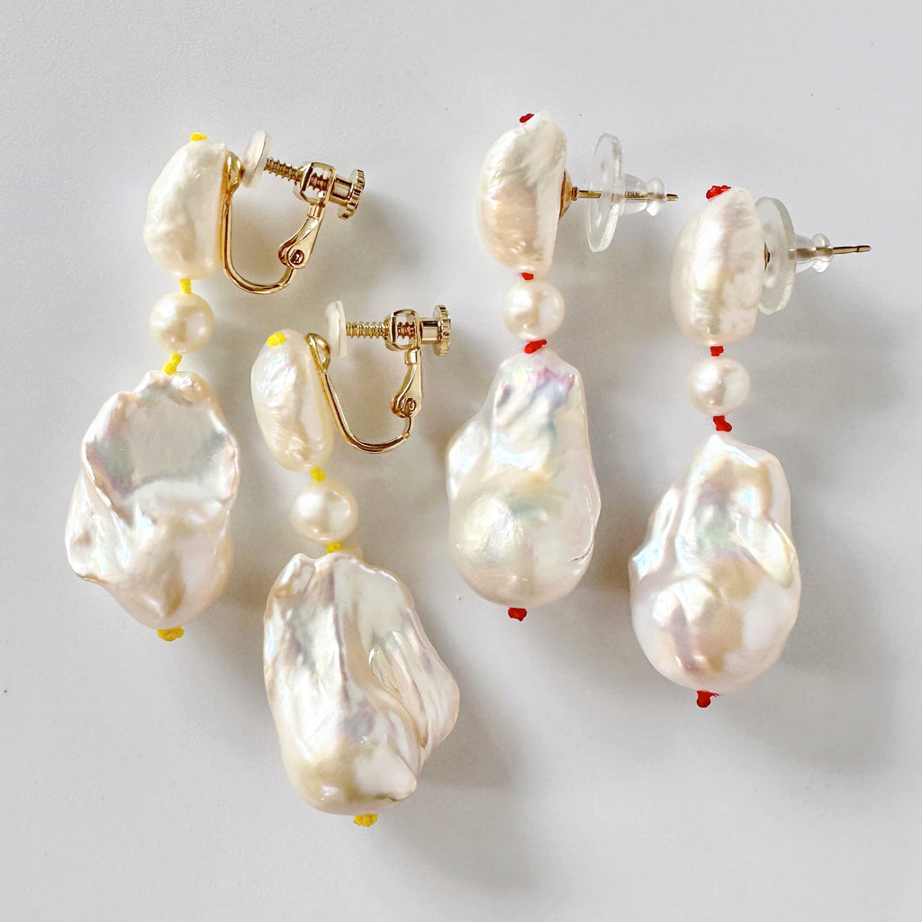 color baroque  pearl ピアス　イヤリング - hikari pearl.