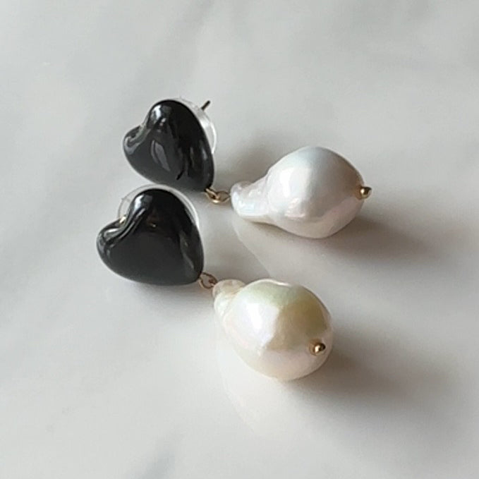 onyx coeur   oyster baroque pearl ピアス　イヤリング - hikari pearl.
