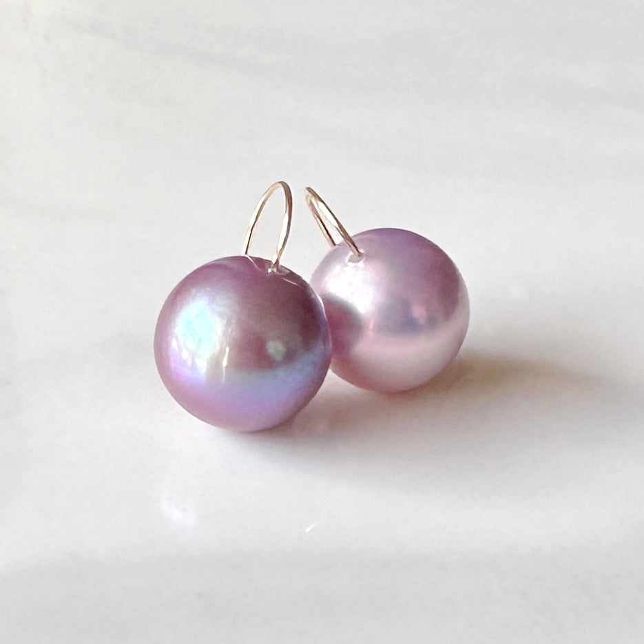 一点もの　k18 purple pearl  ピアス - hikari pearl.