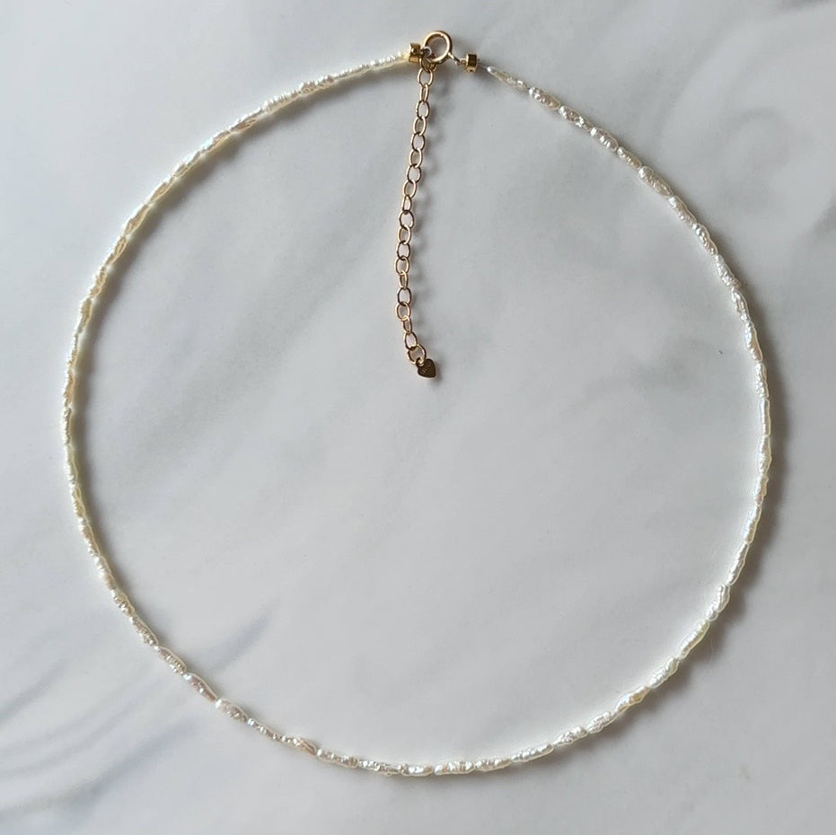 Keshi pearl oyster baroque necklace