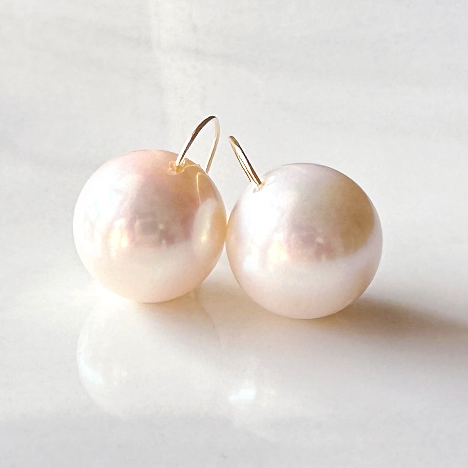 一点もの　k18  freshwater  pearl ピアス - hikari pearl.