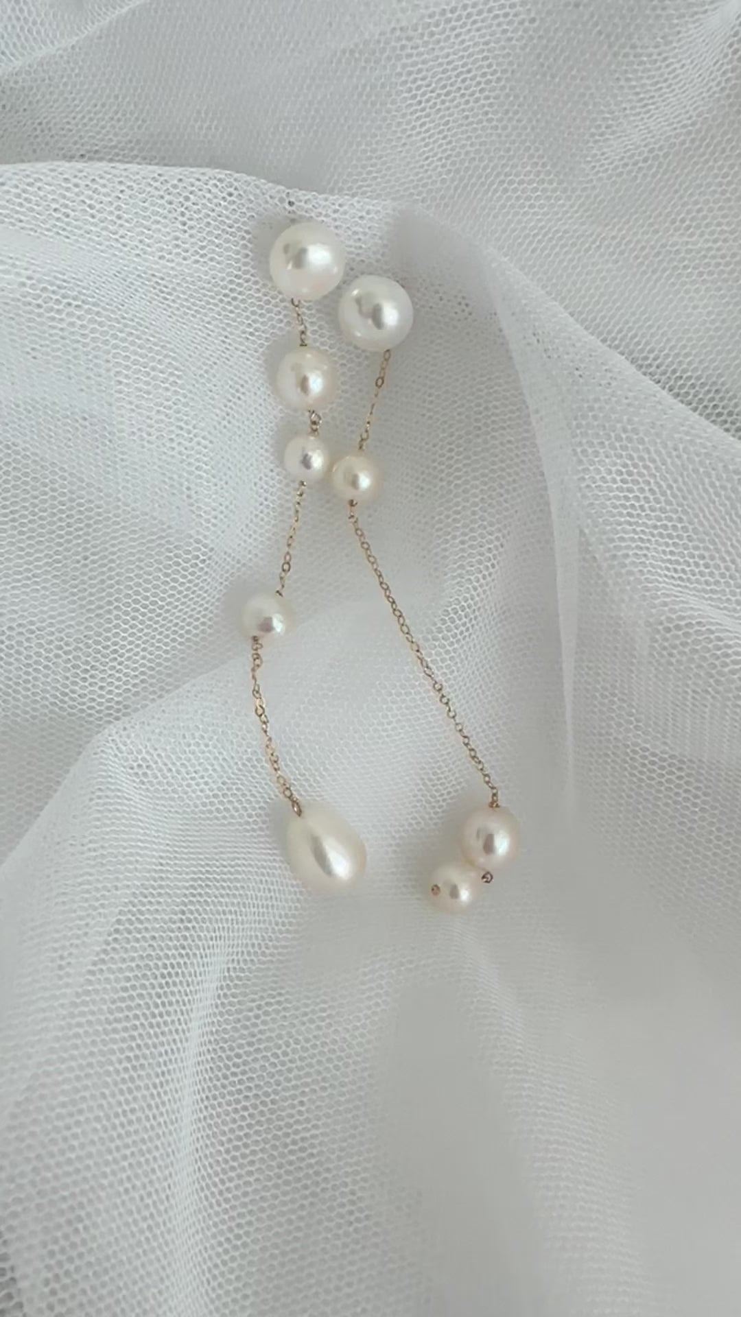 No.17 asymmetry wedding long ピアス　イヤリング