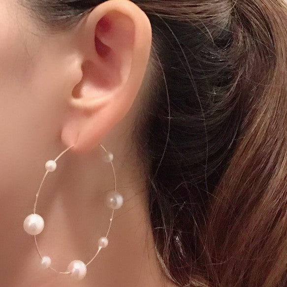 14kgf chiribame  Fresh water ピアス - hikari pearl.