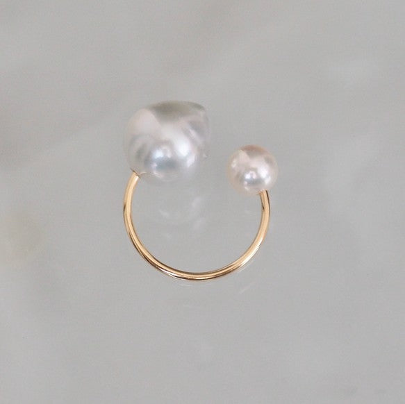 Baroque South Sea pearl & Akoya イヤーカフ - hikari pearl.